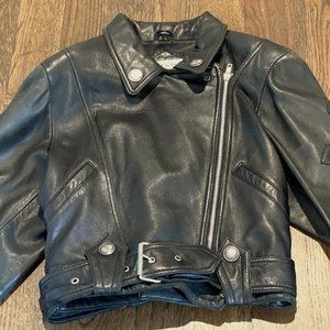 Lambskin Double Breasted Biker Leather Jacket